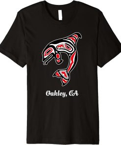 Native American Oakley CA Red Orca Killer Whale Premium T-Shirt