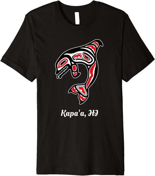 Native Kapa"a Hawaii Red Orca Killer Whale Premium T-Shirt