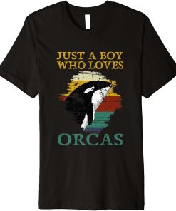 Just a Boy who loves Orcas Whales apparel for boys and men Premium T-Shirt