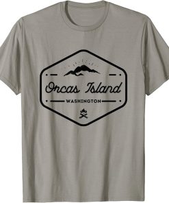 Black Orcas Island WA Mountains Hiking Campfiire Outdoors T-Shirt